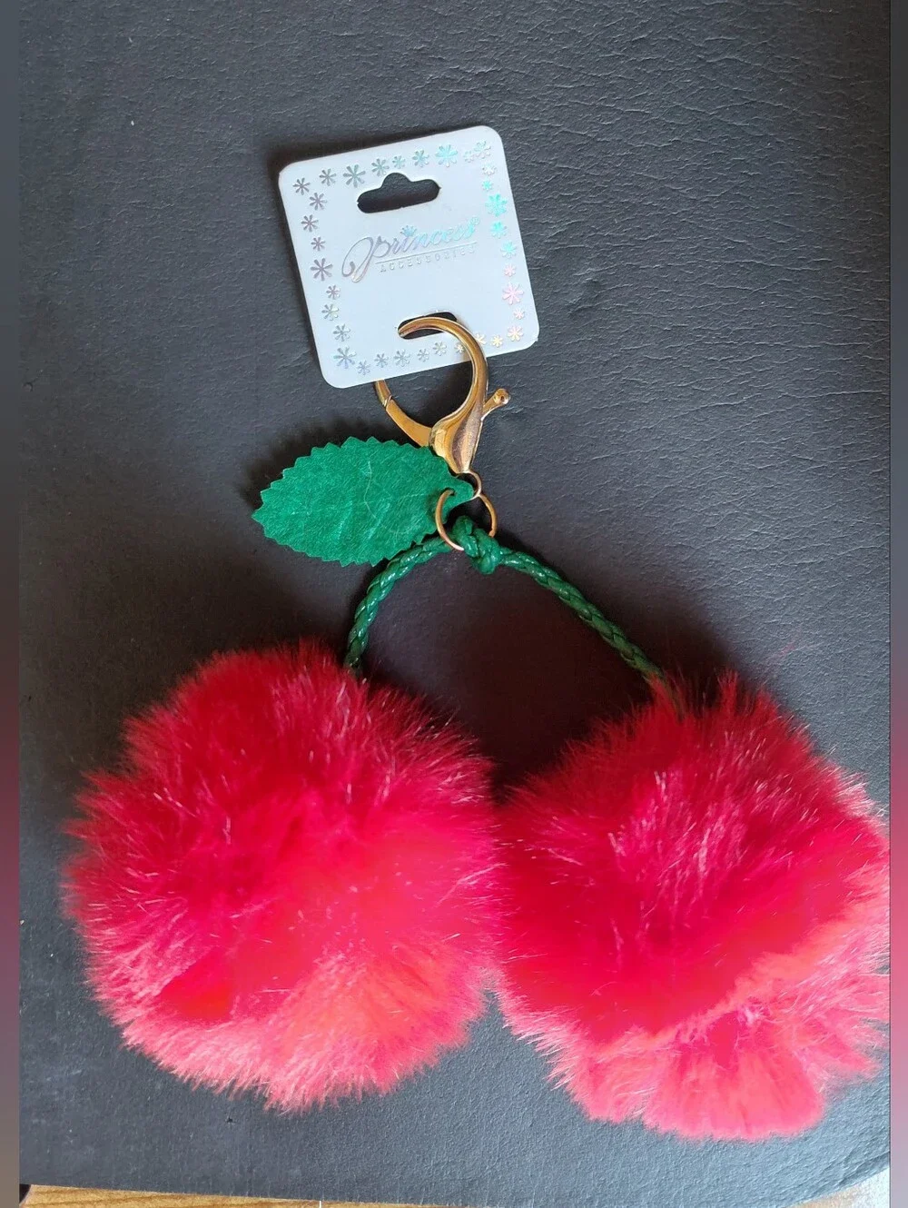 NWT Cherry Pom Pom Keychain/Bag Charm